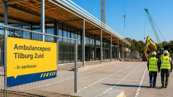 Bouw nieuwe ambulancepost Tilburg Zuid gestart: ruimte voor twintig voertuigen