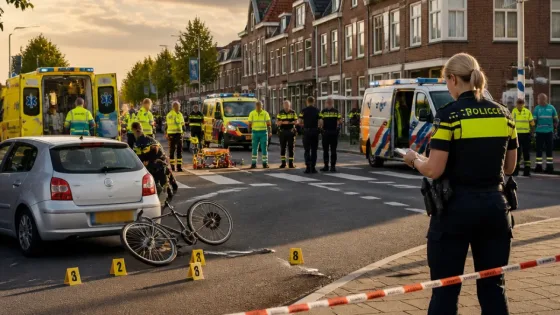 Fietsster ernstig gewond bij aanrijding op kruising in Beverwijk