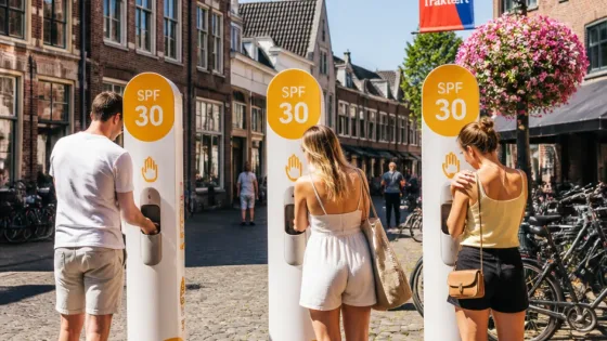 Gratis zonnebrandzuilen in de binnenstad van Kampen: drie plekken, tot eind september