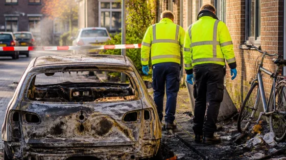 Heerlen: geparkeerde auto volledig uitgebrand, onderzoek aangekondigd