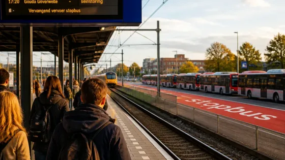 Treinverkeer rond Woerden onderbroken door seinstoring; stopbussen ingezet