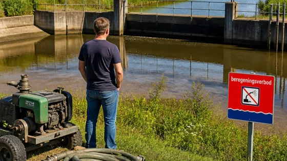 Waterschap Vechtstromen doet dringend beroep: pompen voor beregening moet stoppen