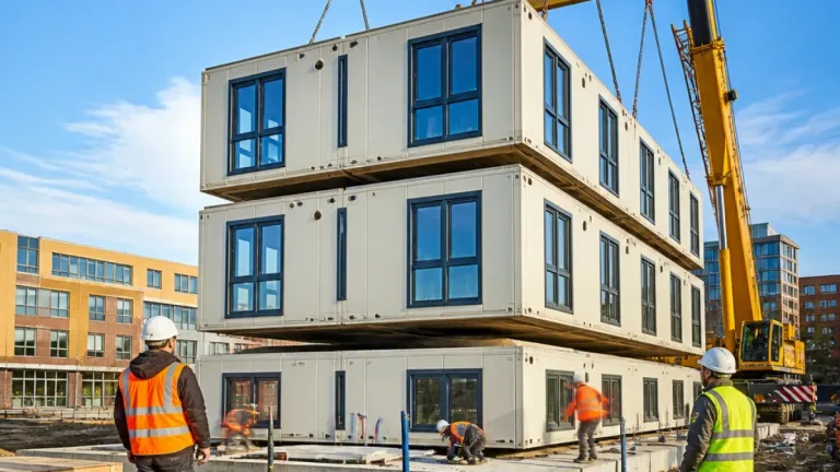 48 prefab sociale huurwoningen in centrum Almere razendsnel opgestapeld