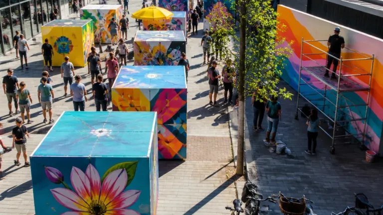 Almere Centrum twee dagen openluchtmuseum tijdens Docks Streetart Festival