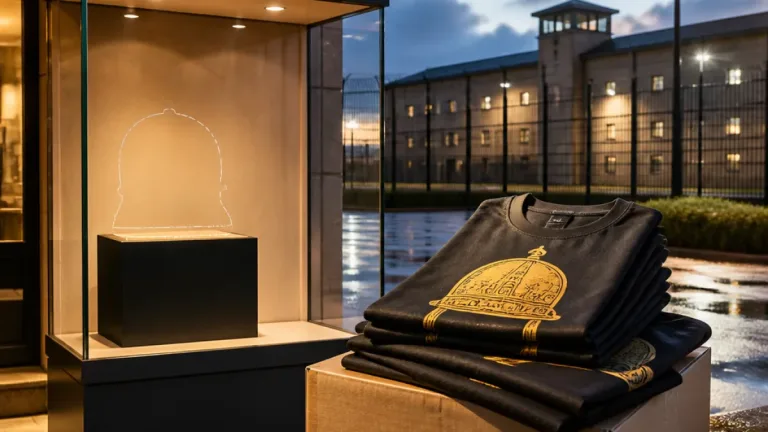 Assen: dader kunstroof mag vanuit cel T‑shirts met gestolen helm verkopen, ministeriële reactie