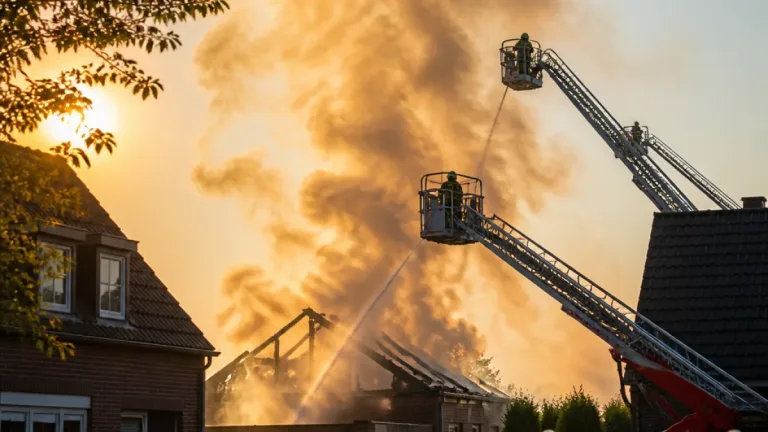 Bijgebouw aan de Hoenlo in Almelo in vlammen opgegaan; geen gewonden gemeld