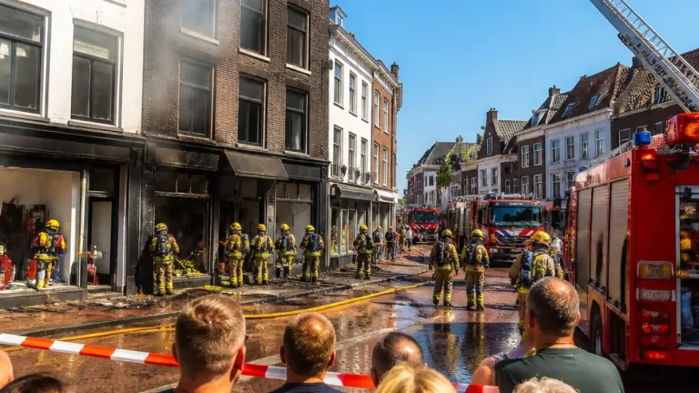 Brand in Etos aan de Lange Delft legt winkelstraat in Middelburg tijdelijk stil