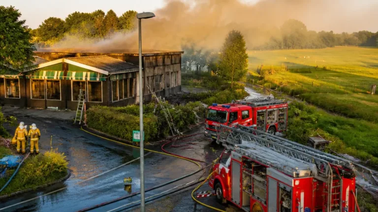 Brand in voormalig pannenkoekenhuis Beetsterzwaag onder controle; asbestonderzoek volgt