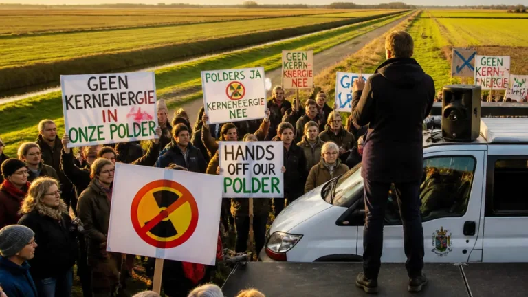 Buurtprotesten en provinciale onenigheid rond plannen voor kerncentrales in Paulinapolder