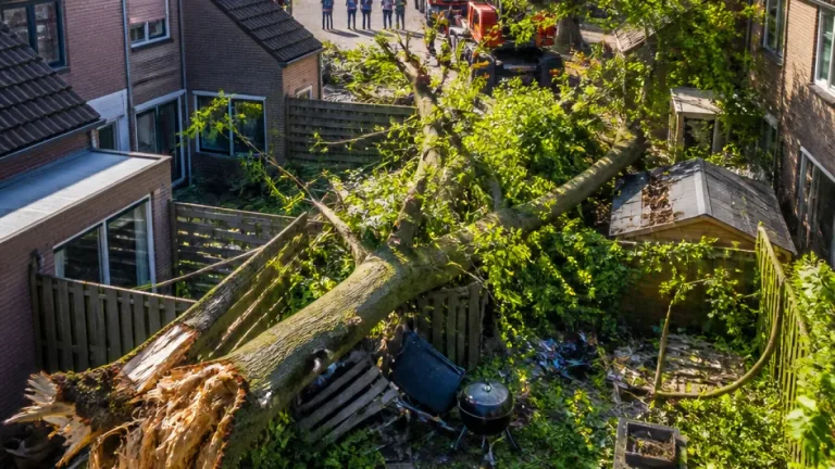 Gevaarlijke val van verrotte boom richt forse schade aan in Spijkenisse