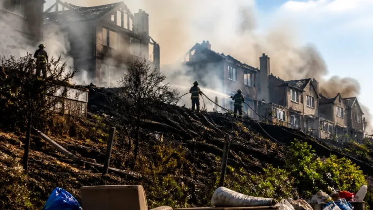 Grote brand in Krokstadelva verwoest tientallen huizen — Huizen in Noorwegen getroffen