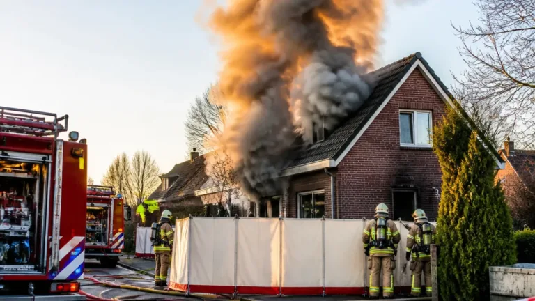 Grote brand in woning Bovensmilde; pand bekend van eerder aangetroffen drugslab