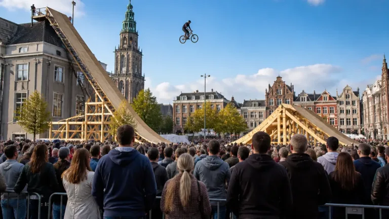Grote Markt wordt racebaan: Red Bull District Ride zet centrum Groningen op z'n kop