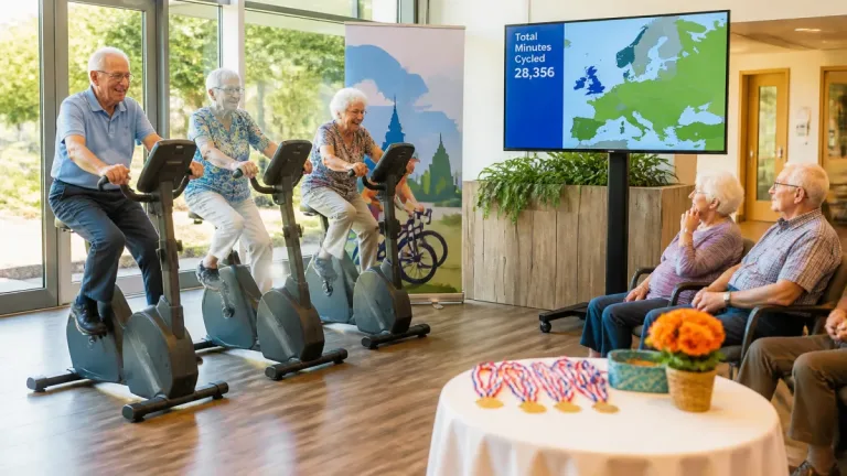 In ’t Gasthuis in Middelburg trappen senioren mee met Europese ‘Tour’