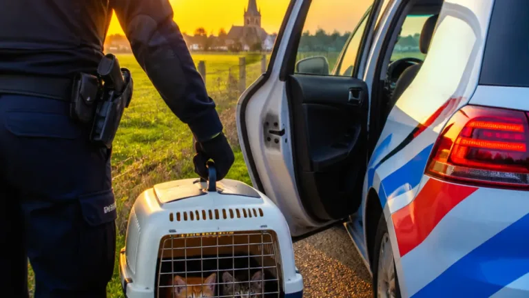 Kittendumper in Lamswaarde op heterdaad gepakt; politie brengt twee kittens naar opvang
