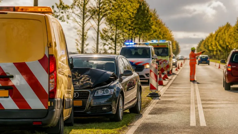 N309 bij Epe deels dicht na kop-staartbotsing: automobilist nagekeken, geen ziekenhuis