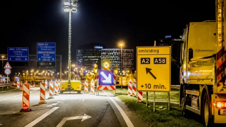 Nachtafsluitingen A50 bij Ekkersrijt: omrijden rond Eindhoven en extra reistijd
