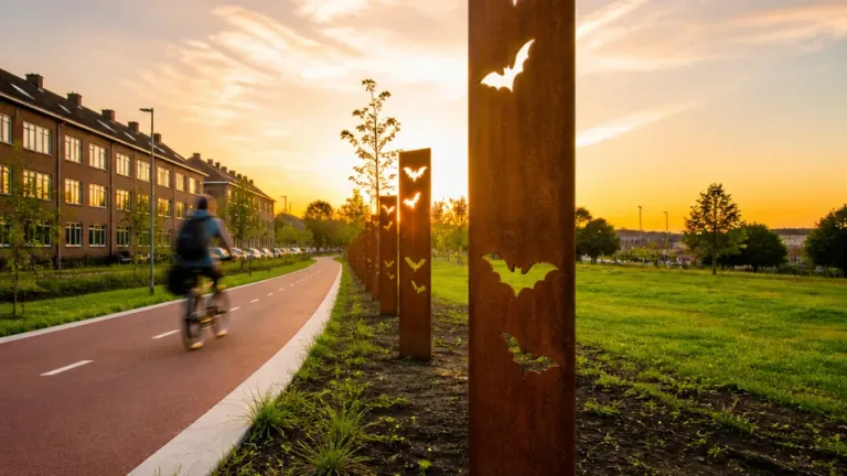 Nijmegen plaatst tijdelijke ‘wegwijzers’ voor vleermuizen bij Nelson Mandelaplein