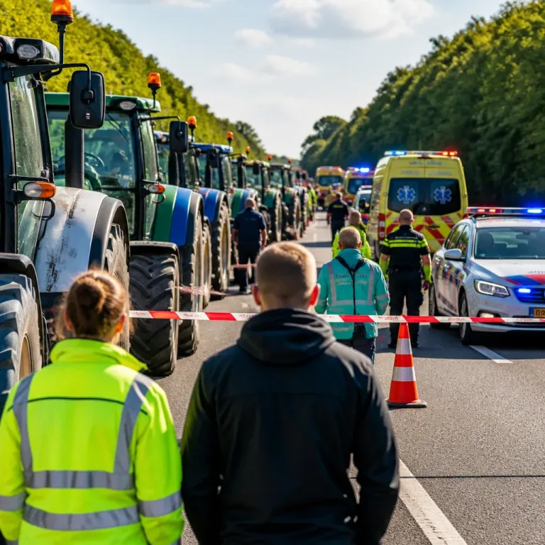 Twee doden en meerdere gewonden na ongeluk met file van tractoren richting provinciehuis Den Bosch