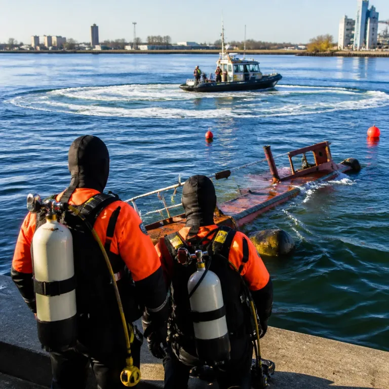Bergingsoperatie na zinken duwboot in Coenhaven; één opvarende vermist