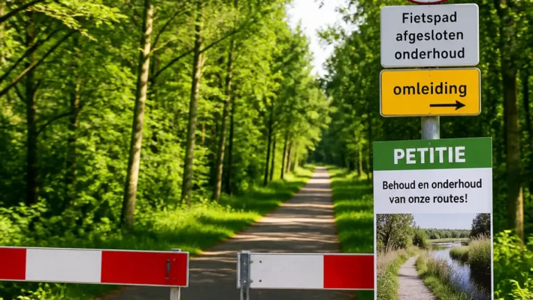 Petitie tegen sluiting fietspaden: oproep aan provincie voor onderhoudsplan