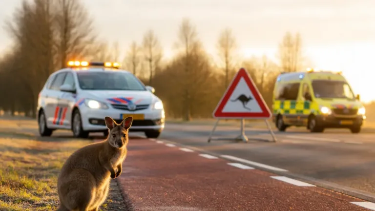 Politie zoekt eigenaar van loslopende wallaby in Middenmeer en waarschuwt weggebruikers