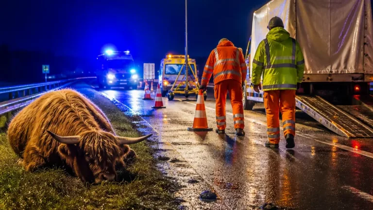 Schotse hooglander op N33 zorgt voor afsluiting bij Assen; dier later afgeschoten