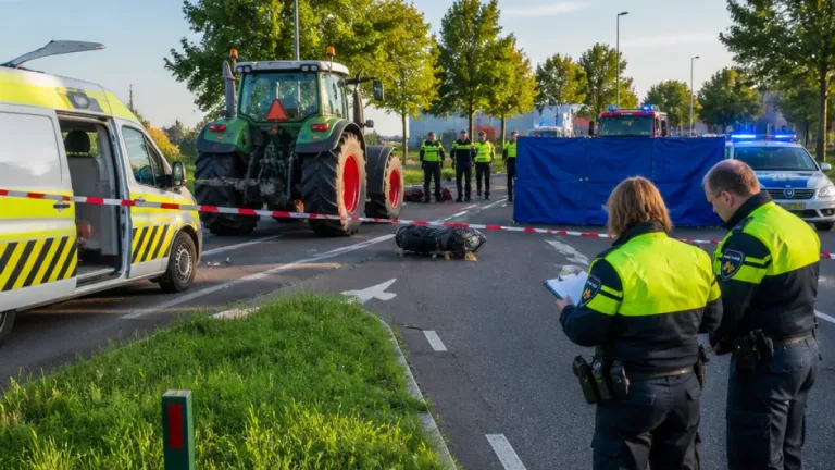 Scooterrijder overleden na botsing met tractor op N59 bij Nieuwerkerk