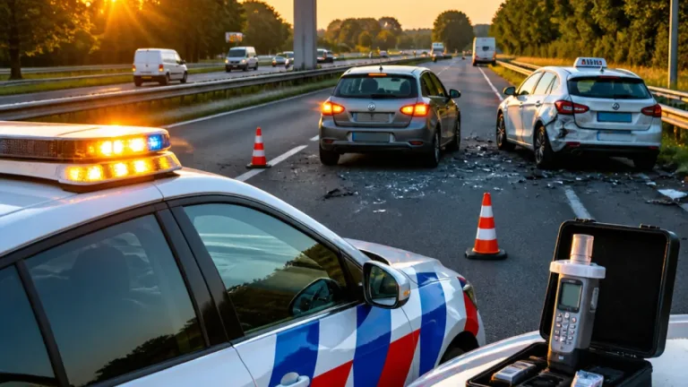 Spookrijder (33) uit Amsterdam veroorzaakt botsing op A1 bij Naarden, aangehouden na alcohotest