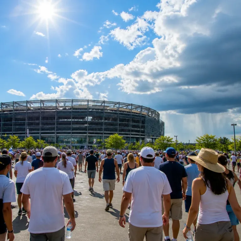 Zonnig met kans op enkele bui tijdens WK-finale in MetLife Stadium; rond 28°C