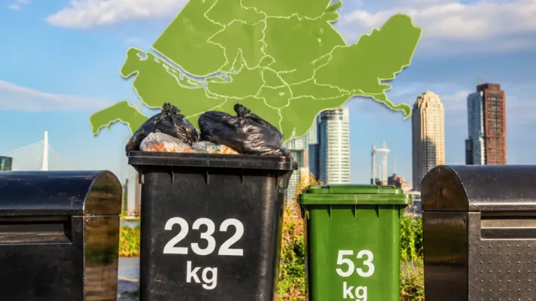 Zuid-Holland koploper in restafval: 232 kg per inwoner in 2025, minder gft ingezameld